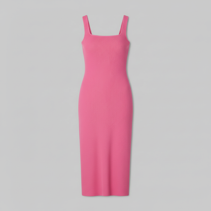 Vestido Midi Moldeador Cuello Cuadrado | Vestido Midi Mujer 0