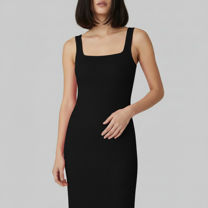 Vestido Midi Moldeador Cuello Cuadrado | Vestido Midi Mujer 1