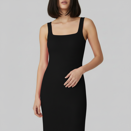 Vestido Midi Moldeador Cuello Cuadrado | Vestido Midi Mujer 1