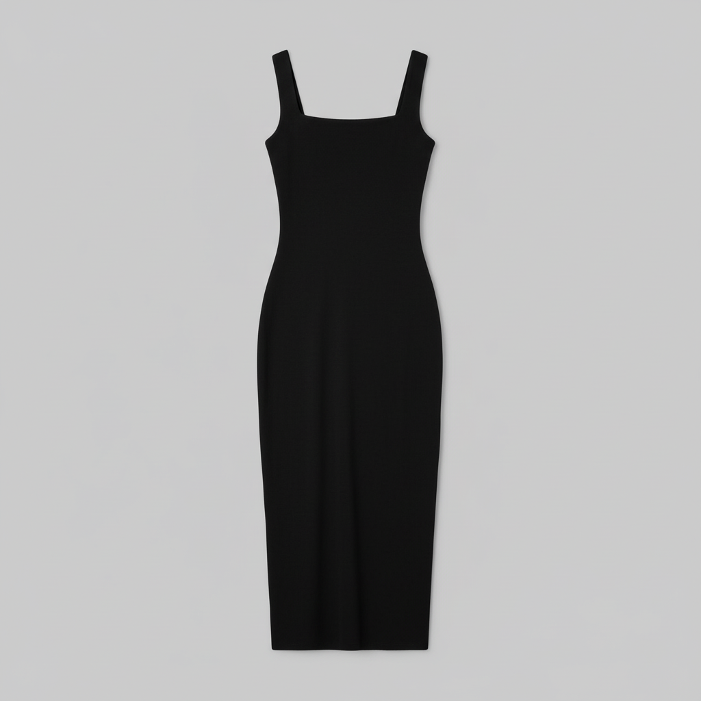 Vestido Midi Moldeador Cuello Cuadrado | Vestido Midi Mujer 2