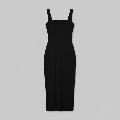 Vestido Midi Moldeador Cuello Cuadrado | Vestido Midi Mujer 2