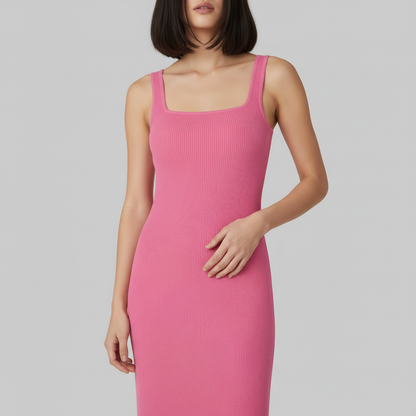 Vestido Midi Moldeador Cuello Cuadrado | Vestido Midi Mujer 3